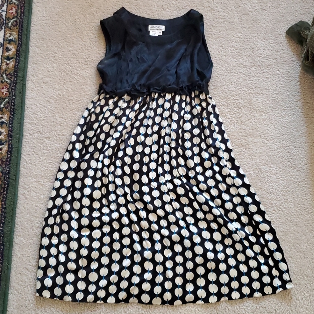 Max Studio Black & Cream Silk Dress